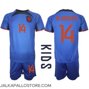 Alankomaat Davy Klaassen #14 Vieraspaita Lapsille MM-kisat 2022 Lyhythihainen (+ shortsit)